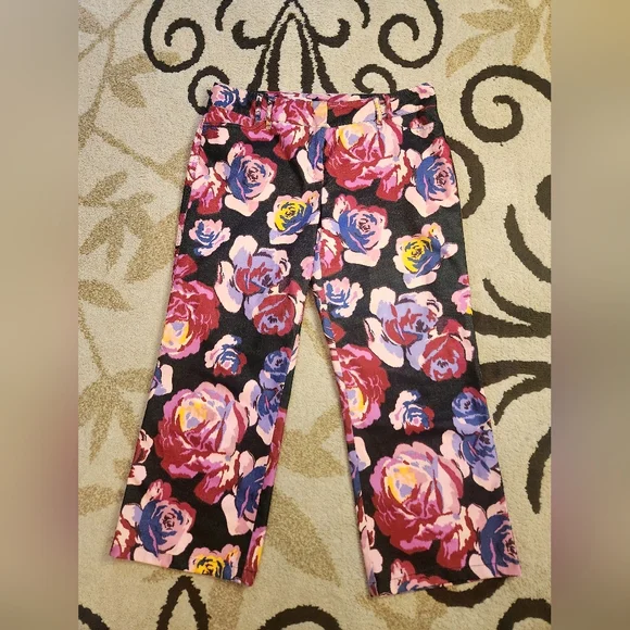 Express Stretch Floral Wide-Leg Pants - Picture 4 of 8